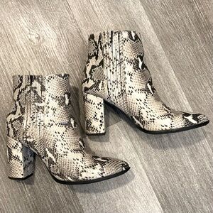 Seychelles Leather B&W Python Ankle Boots